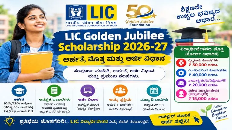 LIC Golden Jubilee Scholarship 2026-27